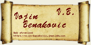 Vojin Benaković vizit kartica